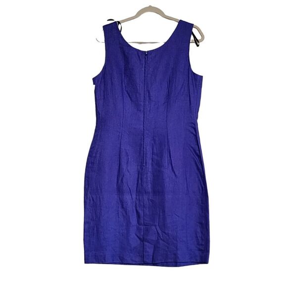 Maggy London blue linen sleeveless dress - Picture 2 of 4
